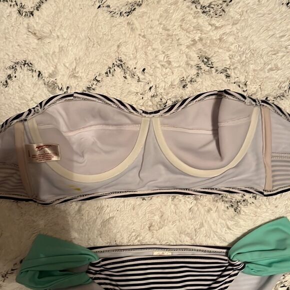 ARIZONA Black And White Stripped 2 Piece Bikini/Bathing Suit - Picture 7 of 8